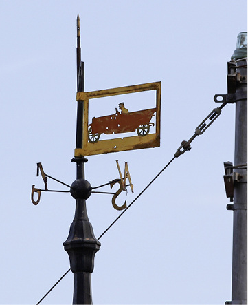 <p>
</p>

<p>
Wetterfahne mit Oldtimer
</p> - © Joachim Holzschuh

