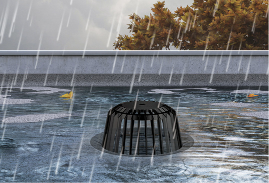 
Die Dachabläufe von Klöber weisen eine überdurchschnittliche Ablaufleistung auf



