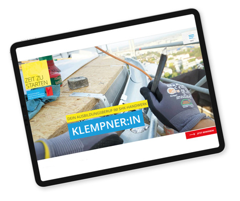 „Zeit zu starten“ ist ein ZVSHK-Infoangebot für Auszubildende bzw. zukünftige Klempnerinnen und Spengler