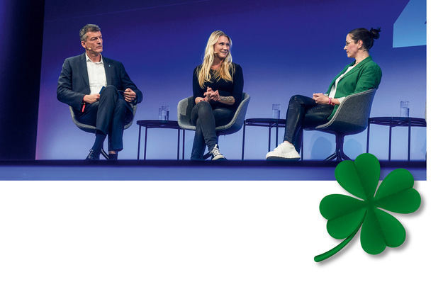 Frank Hippler, Luisa Buck und Kathrin Post-Isenberg auf dem Panel „Machen ist gesund. Warum das Handwerk glücklich macht“
