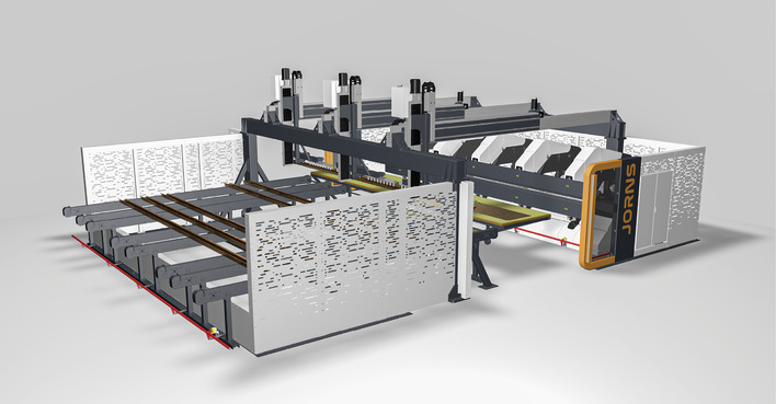 Dieses vollautomatische System besteht aus einer Jorns Doppelbiegemaschine JDB und einem Jorns Profilmanipulator JPM