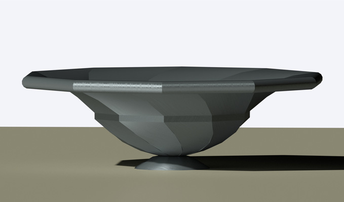 Schale als 3D-Darstellung. Der Workshop vermittelt die Anfertigungsschritte der dazu passenden Abwicklung