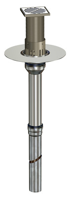  Die Serie V, komplett in der Nennweite DN 50 mit Sieb­einheit, Aufsatzelement, Grundkörper und Rohr