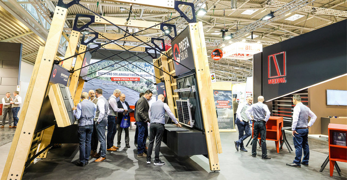 Prefa informiert auf der Bau über Aluminiumprodukte, Dachentwässerung und Photovoltaik