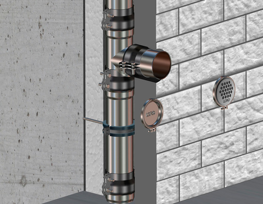 Revisionsöffnung oder Sicherheitsüberlauf bei Entwässerung in der Dämmebene: Rohrstutzen stellen die Funktion sicher