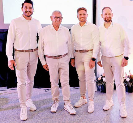 Kempf-Prokurist Ruben Kaltenbach, Seniorchef Christoph Kempf und ­seine ­Söhne ­Tobias und Sebastian