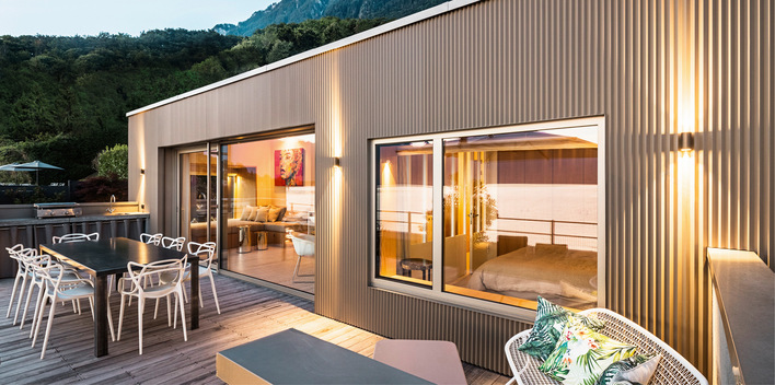 Fassadengestaltung mit dem Prefa-Zackenprofil