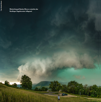 Wetterfotograf Bastian Werner erwischte das Reutlinger Hagelmonster inflagranti