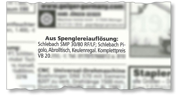 © Anzeige aus der Deutschen Handwerkszeitung
