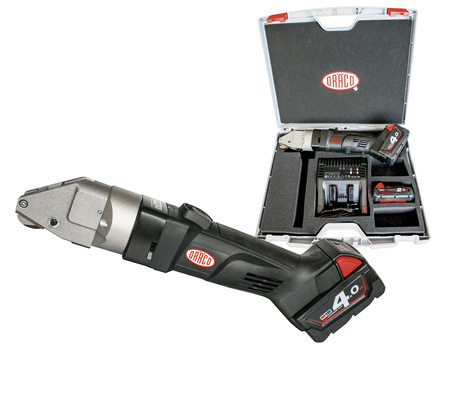 Leistungsstark: Die neue Dräco-Akku-Blechschere AK 3010 Li-Ion
