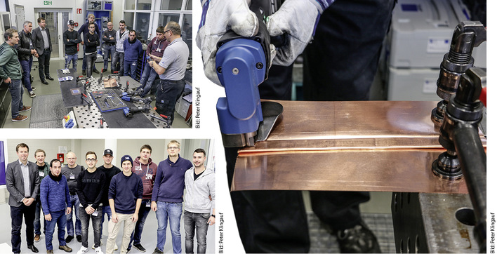 Umgelegter doppelter Stehfalz im Schnittversuch
